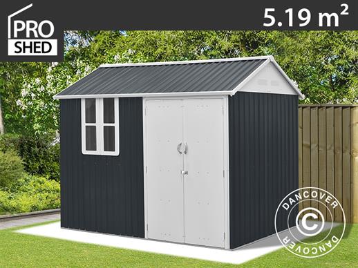 Abri de jardin Cottage, 3,02x1,72x2,29m, Anthracite/Blanc