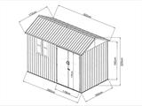 Abri de jardin Cottage, 3,02x1,72x2,29m, Anthracite/Blanc