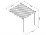 Uitbouw voor tuinhuisje met lichtraam, 2,86x2,45x2,26m, Antraciet