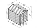 Gartenschuppen aus Polycarbonat SkyLight, Palram/Canopia, 1,85x2,29x2,17m, Mitternachstgrau