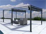 Pergola Santa Cruz, 4x8m, Gris Foncé