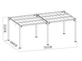 Pergola Santa Cruz, 4x8m, Gris Foncé