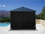 Gazebo Santa Barbara w/curtains and mosquito net, 3x3 m, Black