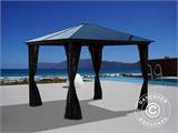 Gazebo Santa Barbara w/curtains and mosquito net, 3x3 m, Black