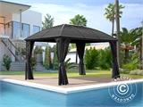 Gazebo San Jose w/curtains and mosquito net, 3x4 m, Black