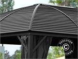 Gazebo San Jose w/curtains and mosquito net, 3x4 m, Black