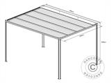 Pergola Gazebo San Fernando, 3x3m, White/Beige