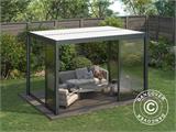 Bioclimatic pergola gazebo San Pablo w/sliding doors, 3x4 m, Black/White