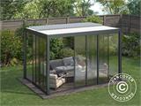 Bioclimatic pergola gazebo San Pablo w/sliding doors, 3x4 m, Black/White