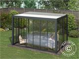 Bioclimatic pergola gazebo San Pablo w/sliding doors, 4x4 m, Black/White