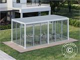 Bioclimatic pergola gazebo San Pablo w/sliding doors, 3x5.8 m, White