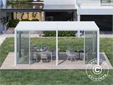 Bioclimatic pergola gazebo San Pablo w/sliding doors, 4x5.8 m, White