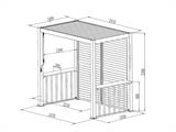 Pergola fermée pour barbecue San Juan, 2,5x1,5x2,3m, Noir/Aspect bois