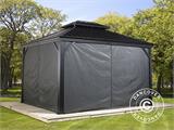 Gazebo Messina con tendine e zanzariera, 3,63x2,98x2,92m, 10,8m², Antracite