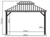 Gazebo Messina con tendine e zanzariera, 3,63x2,98x2,92m, 10,8m², Antracite