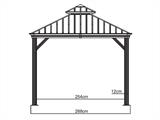 Gazebo Messina con tendine e zanzariera, 3,63x2,98x2,92m, 10,8m², Antracite