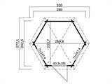 Tonnelle en bois Lausanne, hexagonale 2,8x2,42x2,89m, 44mm, Naturel