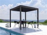 Bioklimatische Pergola Pavillon San Remo mit 4 Seitenwänden, 3x3m, Anthrazit