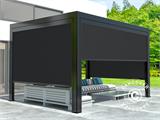 Bioklimatische Pergola Pavillon San Remo mit 4 Seitenwänden, 3x3m, Anthrazit