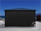 Gazebo Santa Barbara w/curtains and mosquito net, 3x4 m, Black