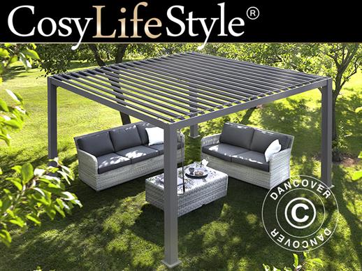 Bioklimatische Pergola Pavillon San Marino 3x4m, Anthrazit