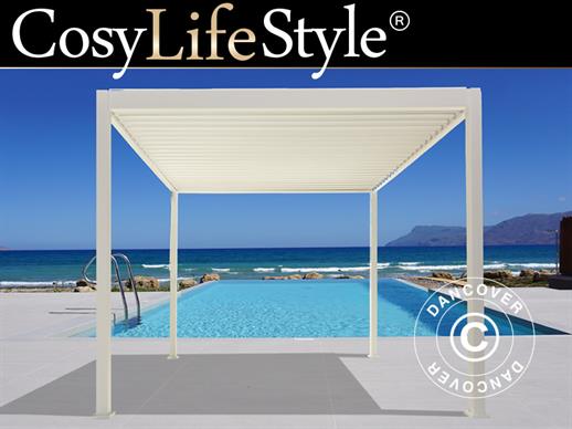 Pergola bioclimatique San Marino 3x4m, Blanc