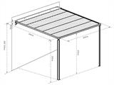 Pergola Addossata Santa Ynez, 3x4m, Nero/Grigio Scuro