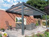 Pergola Addossata Expert con Tetto in Vetro, 4x5m, Antracite