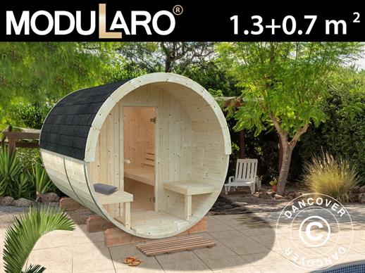 Barrelsauna, Ø2,2x2,5x2,25m, 1,3+0,7m², Naturel