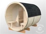 Barrelsauna, Ø2,2x2,5x2,25m, 1,3+0,7m², Naturel