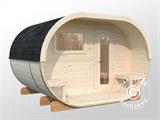 Barrelsauna, Ø3,28x2,7x2,5m, 3,0+1,5m², Naturel