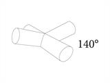 4-weg verbindingsstuk, Ø42+Ø54mm, 140°