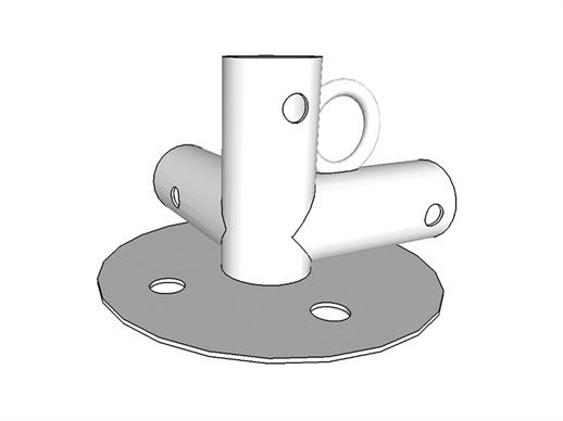 3-Wege-Verbindungsstück für Grundrahmen, Ø42+Ø54mm, 90°