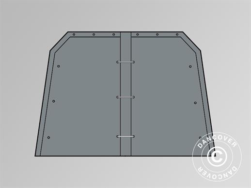 Parede da extremidade/porta para garagem dupla 5,4x6m PVC, Cinza