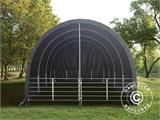 Capannone per bestiame 4x8x3,15m, PVC, Verde