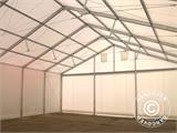 Hangar de stockage industriel Alu 10x10x4,52m avec porte coulissante, PVC, blanc