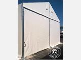 Hangar de stockage industriel Alu 10x10x4,52m avec porte coulissante, PVC, blanc