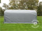 Capannone per bestiame 3,6x6x2,68m, PVC, Grigio