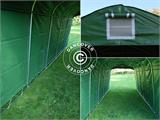 Capannone per bestiame 3,77x7,3x3,18m, PVC, Verde