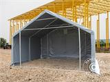 Storage shelter PRO 5x4x2x3.39 m, PVC, Grey