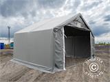 Storage shelter PRO 5x4x2x3.39 m, PVC, Grey