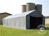 Storage shelter PRO 5x12x2x3.39 m, PVC, Grey