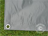 Tarpaulin 10x12 m, PVC 600 g/m², Grey, Flame retardant