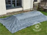 Tarpaulin 10x12 m, PVC 600 g/m², Grey, Flame retardant