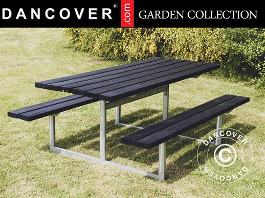 Picnic table, 1.4x1.75 m, Black