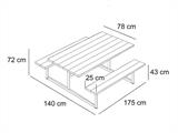 Piknika galds, 1,4x1,75m, Melns