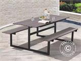 Picnic table, nonwood, 1.75x1.5 m, Black/Anthracite