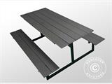 Picnic table, nonwood, 1.75x1.5 m, Black/Anthracite