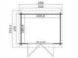 Holzschuppen Hagen 2,3x1,75x2,11m, 28mm, Naturbelassen