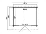 Holzschuppen Oslo 2,92x2,3x2,22m, 28mm, Naturbelassen